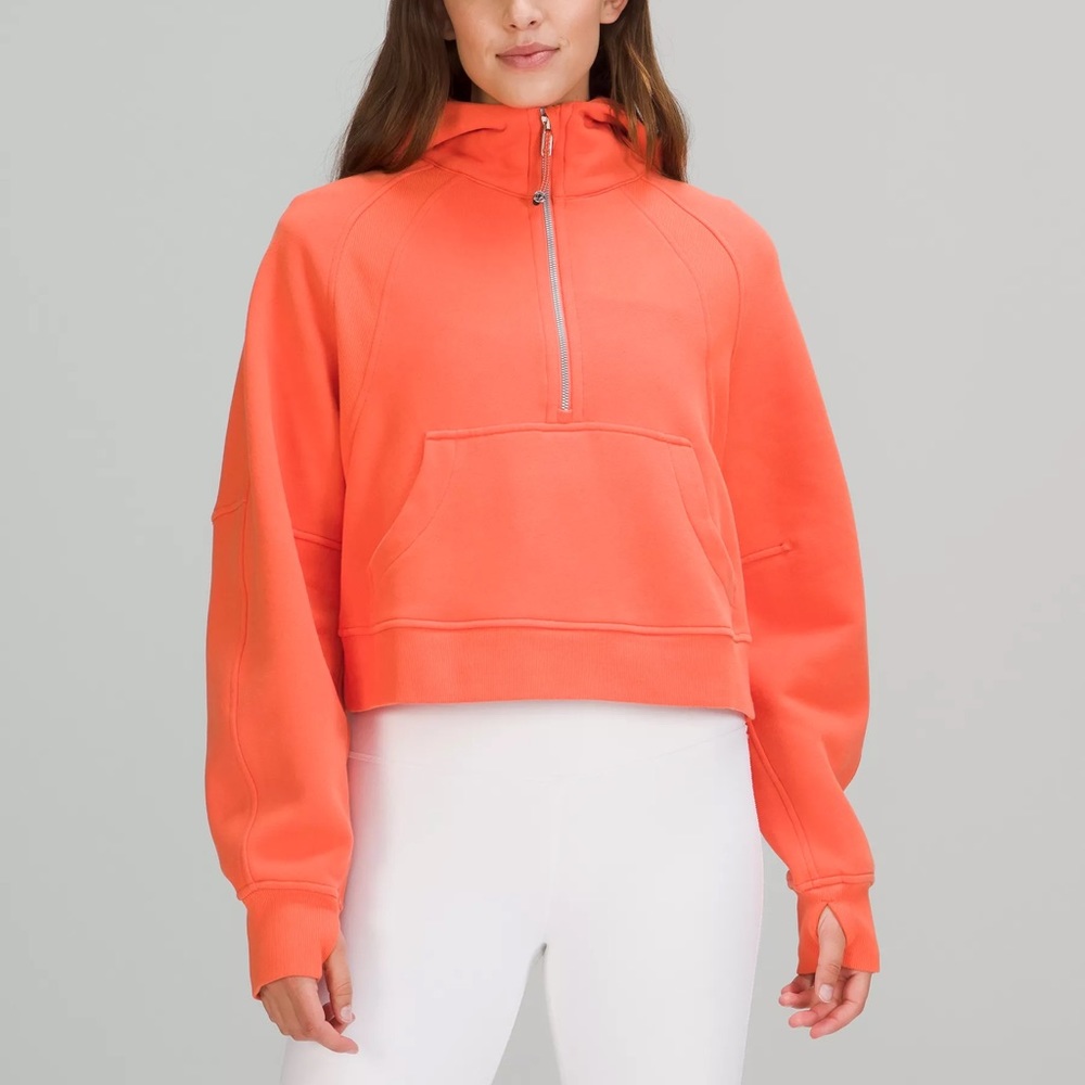 Lululemon Warm Coral Scuba Half Zip Hoodie